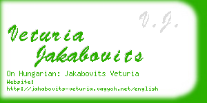 veturia jakabovits business card